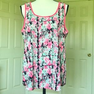 NEON PASTEL EVERLY FLORAL SLEEVELESS BLOUSE TOP